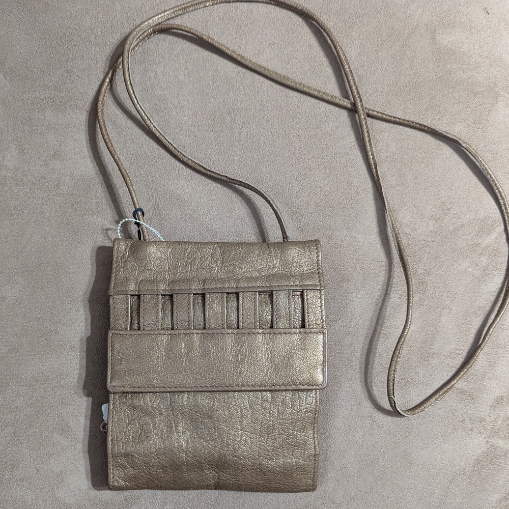 Kenneth Cole Metallic Gold Crossbody Bag